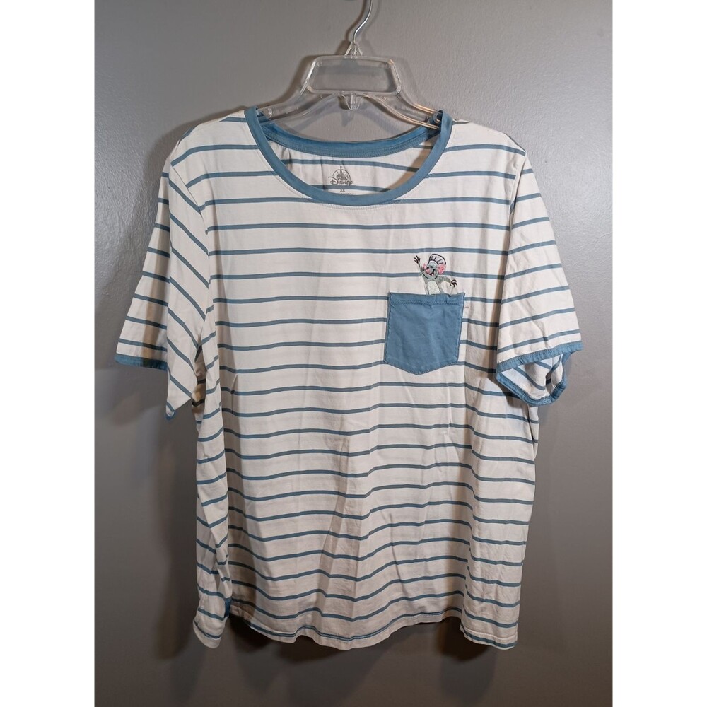 Disney Parks Shirt Plus Size 3X Striped Short Sleeve Epcot Remy Ratatouille